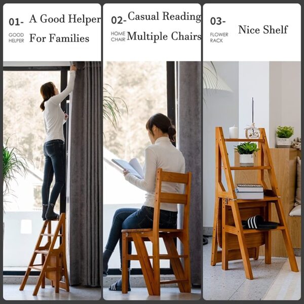 Folding Portable Wood Step Stool