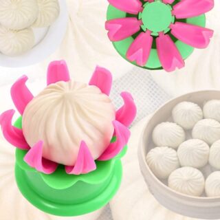 "Momos Master: Plastic Dumpling Maker Set in Pink and Green"