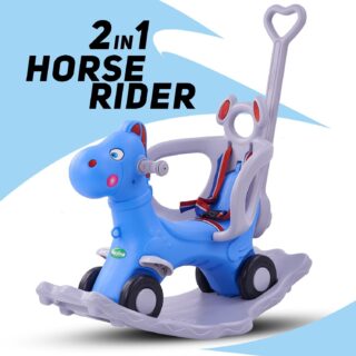 "Baybee 3-in-1 Baby Horse Rider & Push Car (Blue)"